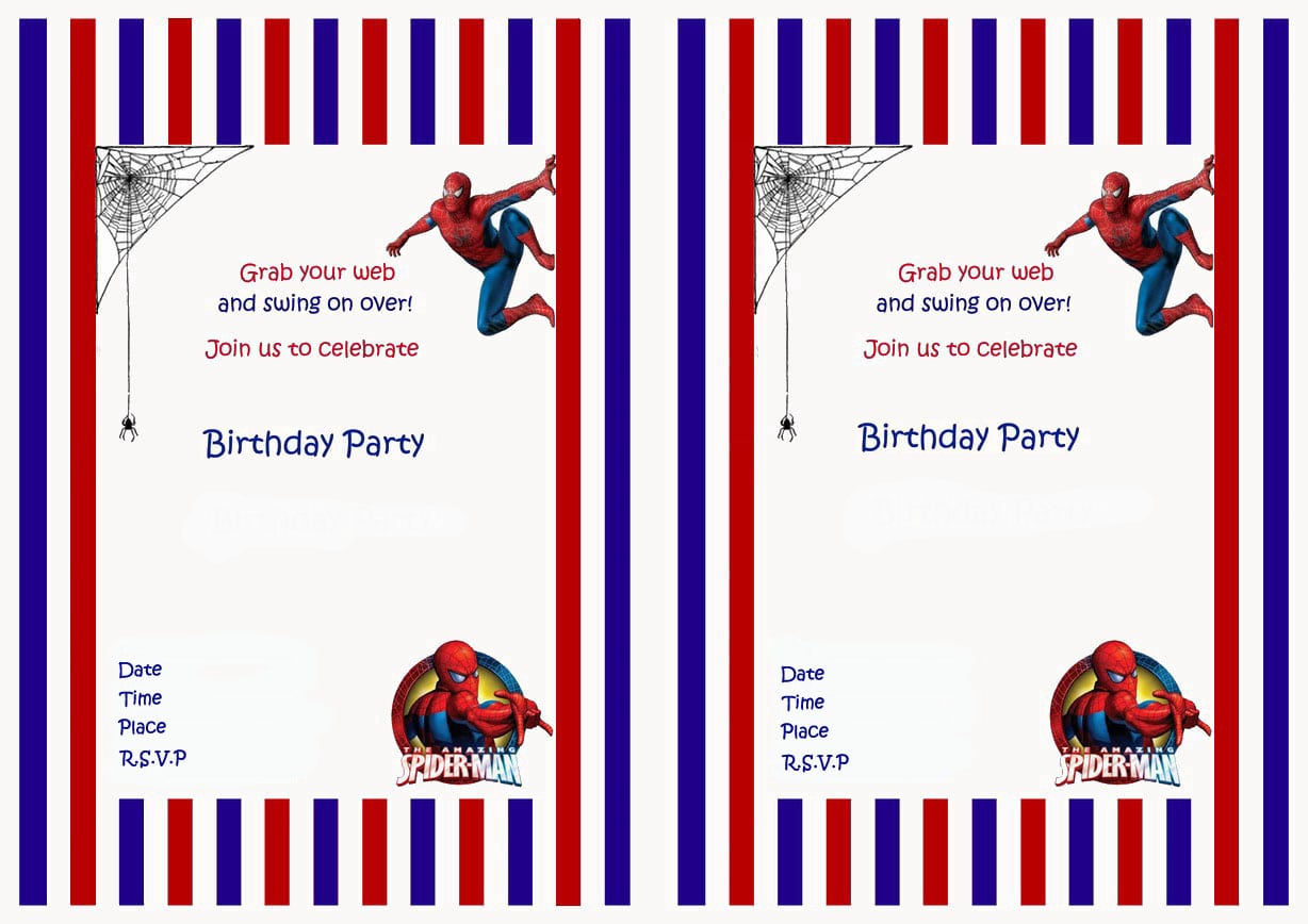 Spiderman Birthday Invitations â Birthday Printable